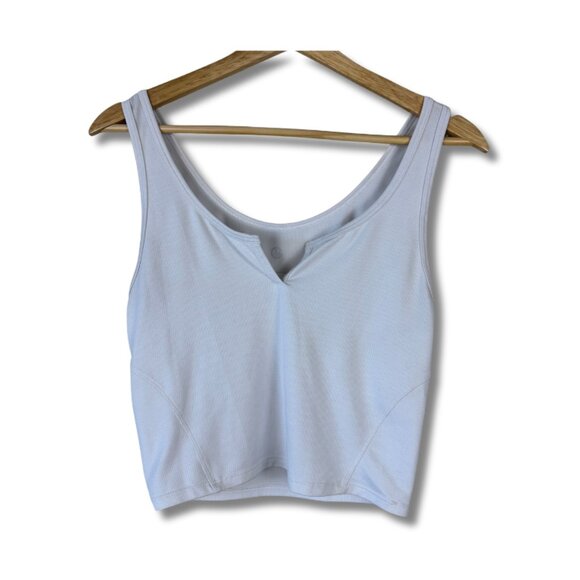 Lululemon Notched-Neck Womens Tank Top Workout Yoga Cropped White - Picture 1 of 4